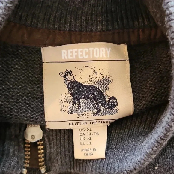 NWOT Refectory London dark grey knit Henley sweater Size XL - Picture 4 of 4